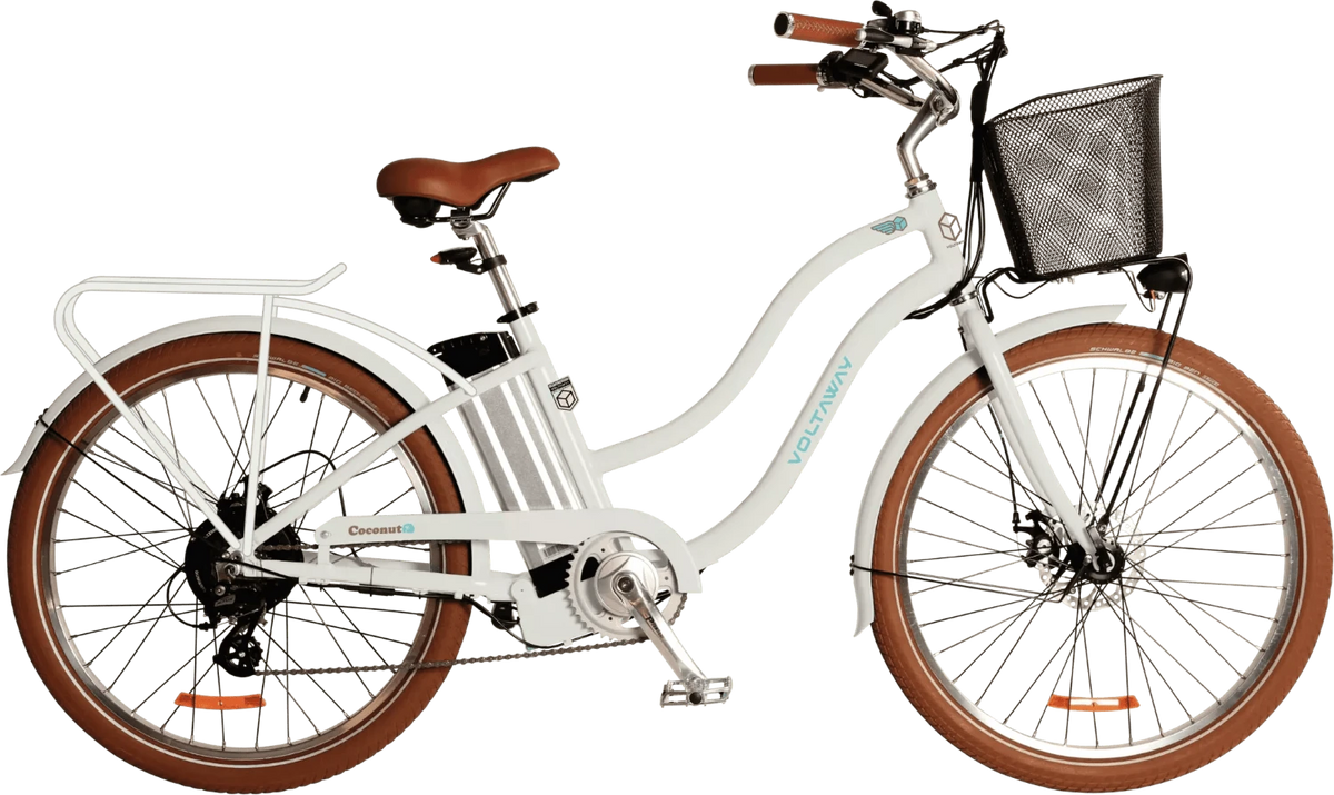 COCONUT PEARL WHITE ELECTRIC BEACH CRUISER VOLTAWAY Voltaway
