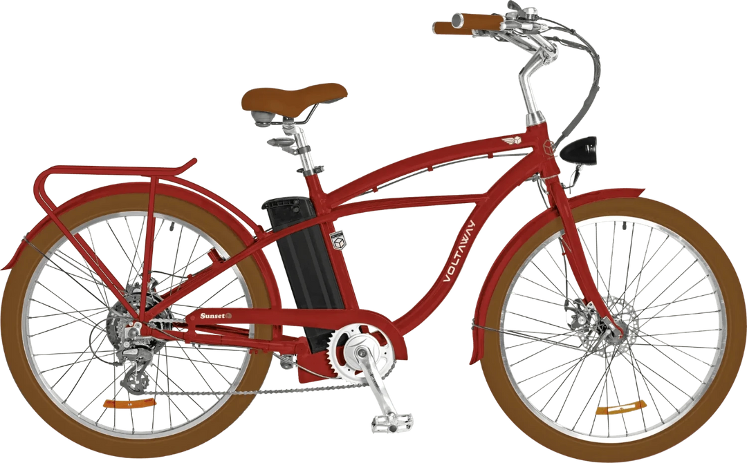 SUNSET HELL RED ELECTRIC BEACH CRUISER Voltaway