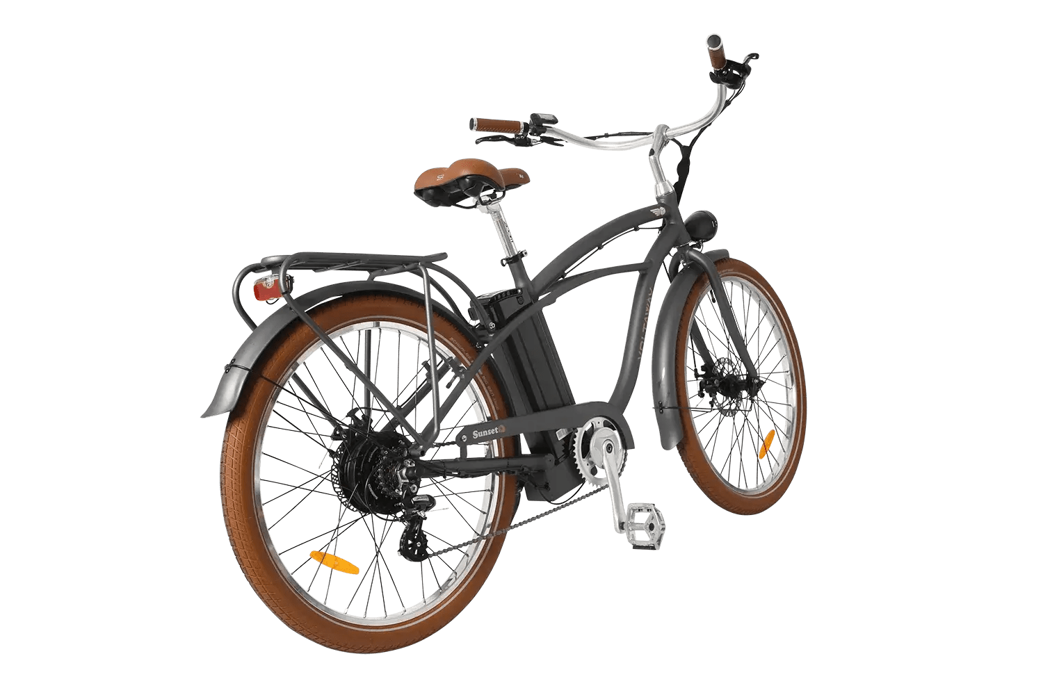 SUNSET STEALTH GREY ELECTRIC BEACH CRUISER Voltaway